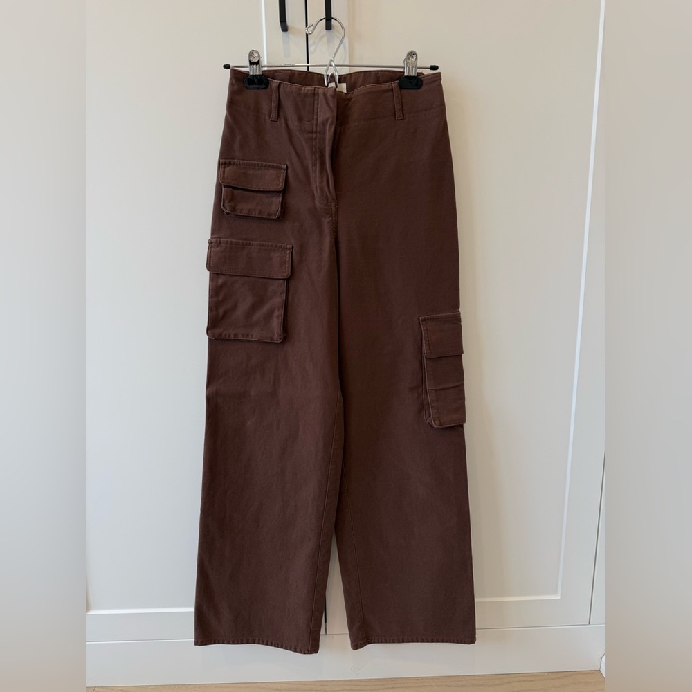 Wilfred Dark Brown Cargo Trousers with Flap Pockets